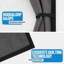 Magnetic Thermal Insulated Door Curtain Fits Door Size 36" x 82", Curtain Size 38" x 83", Thicker Layered Fabric Insulated Door Cover, Keep Warm Winter & Cool Summer, Dark Grey Fabric