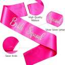 Bride Squad Sashes, 6 Pack Silver Glitter Bachelorette Party Sash for Bridal Shower Wedding Party Accessories Supplies Engagement Gifts Hot Pink