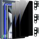 Ferilinso 3 Pack Privacy Screen Protector for Samsung Galaxy S24 Ultra with 3 Pack Tempered Glass Camera Lens Protector Phone Case Friendly Accessories Protector de Pantalla for Samsung S24 Ultra