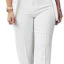 HuiSiFang Womens Fall Fashion 2 Piece Blazer Sets Open Front Blazers and Slim Fit Pants Suits Set S White
