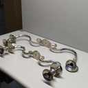 Deco Aluminum Metal Scrolled Candelabra Silver Pack of 2