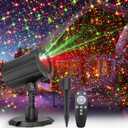 Christmas Projector Lights Outdoor, BLOFUN Red and Green Starlight Projection Light, 3 Modes with Remote Control, Halloween, Christmas, Party, New Year Decoration Waterproof and Frostproof-Multicolor