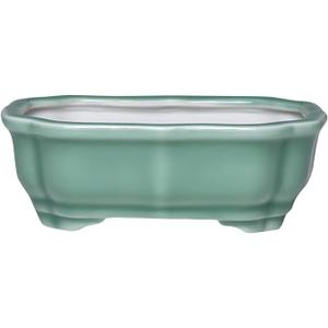 1 Pc Rectangular Ceramic Succulent Planter, Minimalist Flower Pot with Drainage, Indoor and Outdoor Container for Plants, Modern Style