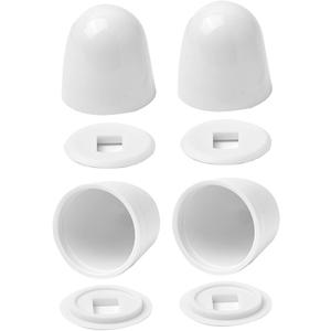 4Packs Universal Toilet Bolt Caps, Round Plastic Push-On Toilet Bowl Bolt Caps Covers, with Extra Washers for Easy installation, 1.44 Inch Height, White Color