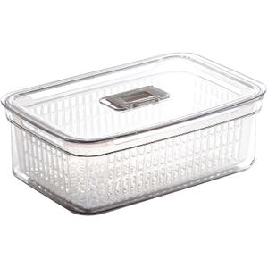 BINO | Produce Saver - 15.2 Cup/3.6L | Fridge Storage Containers for Fruits and Vegetables | Vegetable Storage with Adjustable Air Vent, Removable Basket | BPA-Free Fridge Organizers and Storage