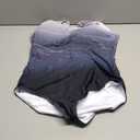 American Trends One Piece Swimsuit Women Criss Cross Back Color Block Print Bathing Suits Athletic Modest Swimwear (12-14, E Black Gradient)