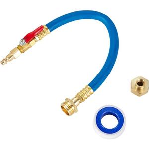 RV Winterizing Kit Sprinkler Blowout Adapter with Shut Off Valve,Air compressor Quick-Connect plug Male & Female Water Blow Out Fitting Adapter for Winterize Sprinkler Systems, Camper,Motorhome (Blue)