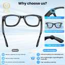 Mingtawn AI Smart Glasses 4K HD Camera, BT Call, 800W Anti-Shake Camera Glasses with Video Recording Dual Mic, Simultaneous Interpretation/GPT Identify Objects, 270mAh Blue Light GlassesBlue Light