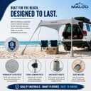 Malo'o DualShade 10x10 Beach Canopy & Vehicle Awning – Exclusive 2-in-1 Sun Shelter, SPF 50 Shade Tent, Car Camping Awning, Carry Bag Included