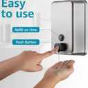 Commercial Wall Mount Soap Dispenser - Stainless Steel Bathroom Hand Soap 38.8oz Liquid - Anti-Leak Pump and Large Capacity Brushed Refillable