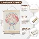 LZYRF Coquette Seashell Beach Wall Art, Coastal Beachy Room Decor Aesthetic, Preppy Pink Conch Ocean Coastal Canvas Prints Wall Decor for Beach House Cabin, 12x16 Inch