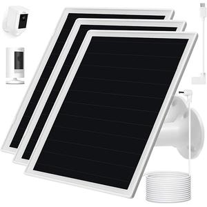 Solar Panel Charger , Compatible with Ri ng Stick Up Cam Battery, Ring Spotlight Plus/Pro Battery, Waterproof, 5V 6W Fast Charging (3Pack White)