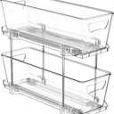 Simple Houseware 2-Tier Narrow Basket Drawer Cabinet Pull-Out Organizer, Clear