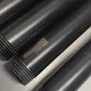 GeilSpace 6 Pack 3/4"  16" Pre-Cut Black Metal Pipe, Industrial Steel Fits Standard Three Quarters Inch Threaded Pipes and Fittings - Vintage DIY Industrial Shelving (3/4"  16", Black)