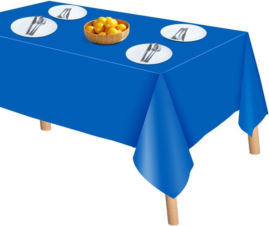 2-Pack Royal Blue Disposable Plastic Tablecloths for Rectangle Tables - 54"x108" | Perfect for Parties, Events, and Weddings, Indoor and Outdoor Use