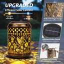 Hummingbird Gardening Gifts Outdoor Solar Lanterns, 1 Pack Garden Decor for Outside, Hanging Solar Lanterns Decorative Gifts for Gardeners, Mom, Grandma Birthday Vintage Table Metal Lights for Garden