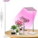 KINGPLUS Grow Lights with Stand, Full Spectrum Growing Light for Indoor Plants, 120 LEDs, 4 Dimmable Levels, Timer 4/8/12h, 1260inches Height Adjustable,18w, Ideal for Desk Small Plants