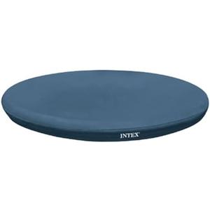 Intex 28026E UV Resistant Deluxe Debris Pool Cover for 13-Foot Intex Easy Set Above Ground Swimming Pool, Vinyl Round Cover with Drain Holes and Nylon Tie-Down Ropes, Blue