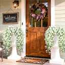 Artificial Hanging Flowers for Outdoors, 4 PCS 600 Blooms UV Resistant Morning Glory Faux Silk Vines, No-Odor Realistic Fake Plants for Garden Planter Porch Patio Decoration, White