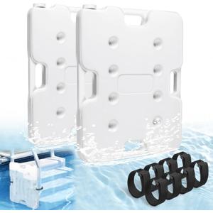 2 Pack 60lbs Heavy Duty Pool Ladder Weights, HDPE Waterproof Swimming Pool Ladder Weights for Steps, Pool Step Weights for Above & Underground Ground Pools (22.5" x 18")
