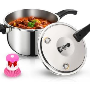 Stainless Steel Pressure Cooker 10 Quart, Induction Stove Top Pressure Cooker with Pressure Indicator Safeguard Devices, Compatible with Gas & Induction Cooker