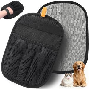 AUBELL Pet Hair Removal Glove for Dogs & Cats,2025 Upgrade Five-Finger Electrostatic Magic Brush,Animal Fur Removal Tool,Reusable Efficient Pet Hair Remover for Couch,Carpet,Clothes1Pcs,Black