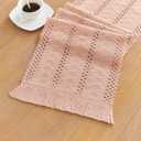 YATOJUZI Pink Table Runner Pure Pink Boho Table Runners with Tassels 48 Inches Seasonal Small Table Runner Rustic Farmhouse Table Runners for Bohemian Dining Bedroom Kitchen Decor 12x48 Inches