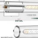 Bathroom Vanity Light Fixtures, Chrome Wall Lights in Clear Glass Indoor Wall Sconce, Modern Wall Light Up and Down Wall Mount Lamp for Bathroom, Bedroom, Hallway, Kitchen, VL834-CH-CL