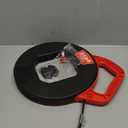 Ninja Fish Tape 100FT Polyester 3 Core Braid Pulling Fish Tape with Changeable Leader Tip in Red Winding Case, Dia 6.0mm