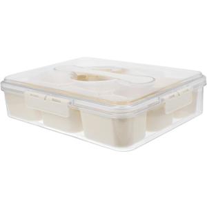OUNONA Transparent Lid Snack Storage Box with Multiple Compartments Portable Food Container for Nuts Candy and Snacks Home Office and Outdoor Use