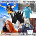 Achiou Winter Gloves, Glove for Men Women, Upgraded Touch Screen Texting Warm Running with Thermal Soft Knit Lining, Size: X-Small