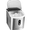 Frigidaire EFIC103-AMZ-SC Counter Top Maker with Over-Sized Ice Bucket, Stainless Steel, Self Cleaning Function, Heavy Duty, Stainless