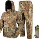 Fousam Rain Suit, Rain Gear for Men Waterproof, Camo Rain Jacket, Lightweight Rain Coat XL
