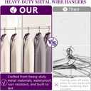 100Pack Metal Wire Hangers+10 Clothes Pins, 16.5" Wire Clothes Hangers for Standard Sized Shirt, Suits, Jackets, Skirts, Ultra Thin Space Saving, Bulk for Home and Commercial