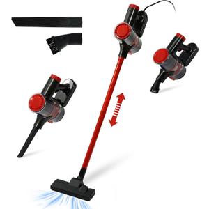Corded Vacuum Cleaner, 17KPa Powerful Suction with 600W Motor, 4 in 1 Lightweight Handheld Stick Vacuum for Pet Hair Hard Floor and Carpet