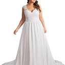Elegant A Line Plus Size Wedding Dress for Women with Lace Applique Tulle Bridal Gown