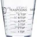 Chef Craft Classic Plastic Shot Glass Measurer, 1 ounce teaspoon/tablespoon, Clear