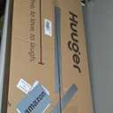 Huuger Computer Desk, 55 Inch Home Office Desk, Gaming Writing Work from Home Study Desk, Large Legroom, Sturdy Metal Frame, Modern Simple, Rustic Brown