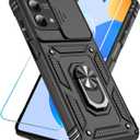 SunStory Phone Case for Motorola Moto G Stylus 5G 2023 Case with HD Screen Protector & Slide Camera Cover & Kickstand, [Military-Grade] Phone Case for Moto G Stylus 5G 2023 (Black)