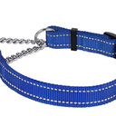 CollarDirect Martingale Dog Collar Training Adjustable Stainless Steel Chain Reflective Nylon Pet Collars for Medium Large Dogs (M, Neck Fit 14"-20")