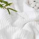 PHF Cooling Muslin King Blanket for Hot Sleepers, 60% Rayon Derived from Bamboo, 40% Cotton for Summer, 4-Layer Breathable Gauze Blanket for Bed Couch, 108"x90", White