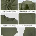 3 Pack Cotton T Shirts for Men Short Sleeve Mens Pocket T Shirts | Crew Neck T-Shirts, Breathable, Curved Hem, Perfect for Daily Wear, Dating, Working, Parties, Travels and Outdoor (XXL)