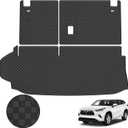 Cargo Mat & Backrest Mat Fit for 2020-2025 Toyota Highlander - Leather Trunk Liner Back Seat Cover Protector - All Weather Protection PU Leather Cargo Liner and Backrest Mat Highlander Accessories