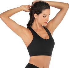 RUNNING GIRL Sports Bras for Women,CrissCross Back Padded Strappy Sports Bras Medium Support Workout Bra Push up(WX3019 Black L) 2 Pack