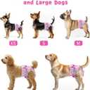 CuteBone Washable Female Dog Diapers 4 Pack Reusable Doggie Heat Diapers for Period FMG04M