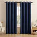 CUCRAF Navy Blue Blackout Curtains 84 inch Length 2 Panels Set, Room Darkening Drapes for Living Room Bedroom, Thermal Insulated Light Blocking Grommet Window Curtain (W52 x L84 Inch)