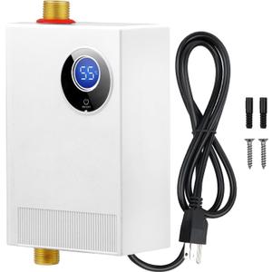 Tankless Water Heater Electric 110V, 3000W Under Sink Instant On Demand Hot Water Heater, Portable Mini Water Heaters with Digital Display for Kitchen Bathroom RV