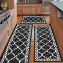 Kitchen Mats for Floor 3 Piece Set,Soft Comfort Kitchen Runner Rugs Non Skid Washable,Farmhouse Kitchen Mats for Floor Sets,Kitchen Area Rug Floor Mat for Bathroom Entryway Indoor Door