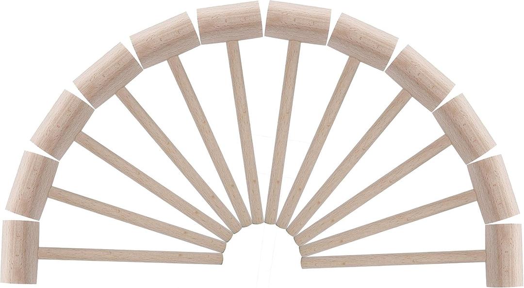 12 Pack Wooden Crab Mallets Natural Hardwood Crab Hammers Lobster Seafood Crackers