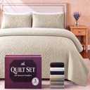 King Quilt Bedding Set | Lightweight Summer Bedspread 3 Pc